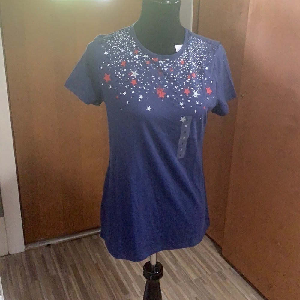 Sonoma navy t-shirt with white and red stars!